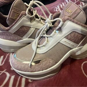 Michael Kors Women's Blush and White Sneakers